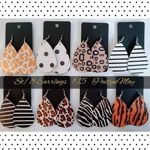 Earrings St/8 Animal Print Asst.*NEW*